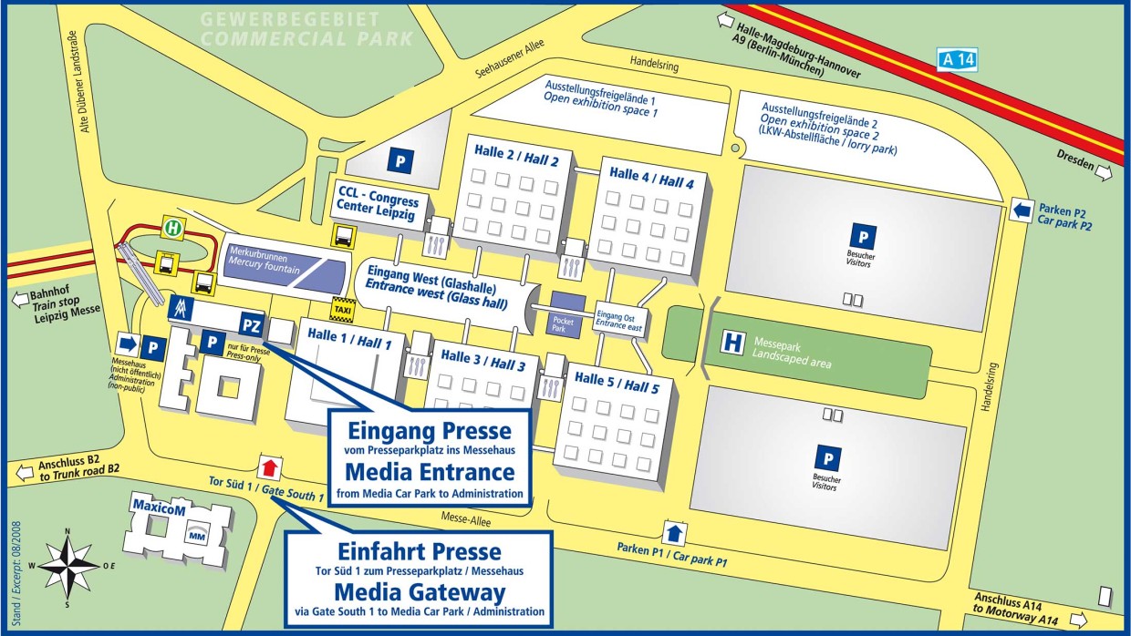 Presse: Anfahrt und Parken Leipziger Messe Presse: Anfahrt und Parken Leipziger Messe