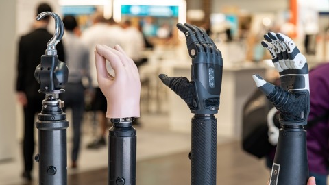 Four different arm prostheses. Four different arm prostheses.